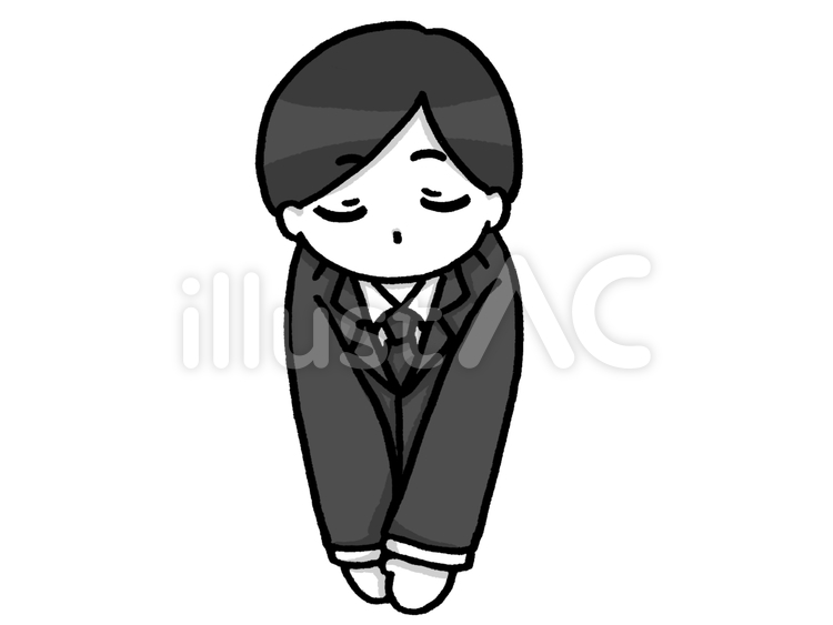 おじぎする男性 おじぎ,男性,人物のイラスト素材