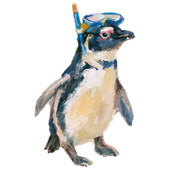 ペンギン シュノーケル ペンギン,動物,生き物,鳥,シュノーケル,シュノーケリング,ゴーグル,ダイビング,スポーツ,海のイラスト素材