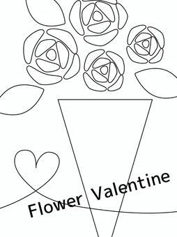 フラワーバレンタイン・カードデザイン背景 フラワーバレンタイン,花,背景,バラ,2月,縦,ハート,グリーティングカード,カード,連続線のイラスト素材