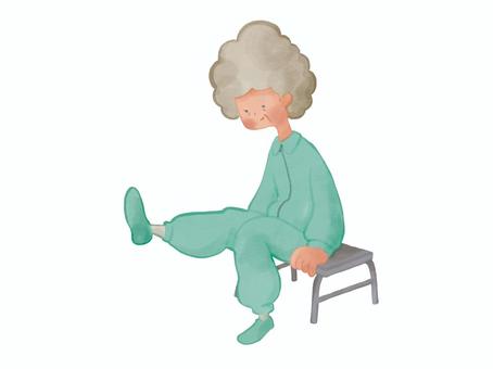 Illustration, senior citizens, rehabilitation, voluntary training, 