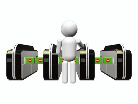 自動改札機　通れません 自動改札機,利用停止,改札,使用中止,駅,ストップ,エラー,人物,残高,不足のイラスト素材