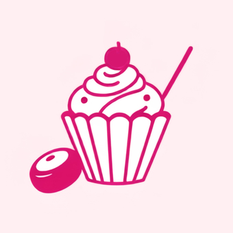 ピンクのカップケーキのイラスト・アイコン カップケーキ,ケーキ,ピンク,アイコン,スイーツ,洋菓子,お菓子,デザート,おやつ,食べ物のイラスト素材