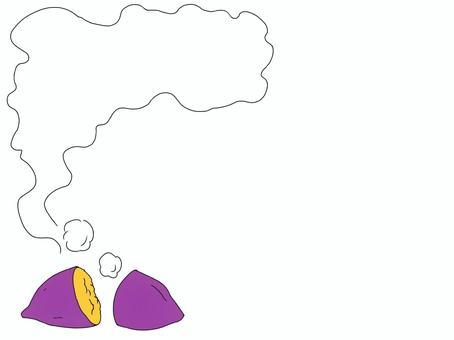 焼き芋のフレーム シンプル,背景,フレーム,芋,焼き芋,秋,食べ物,吹き出しのイラスト素材