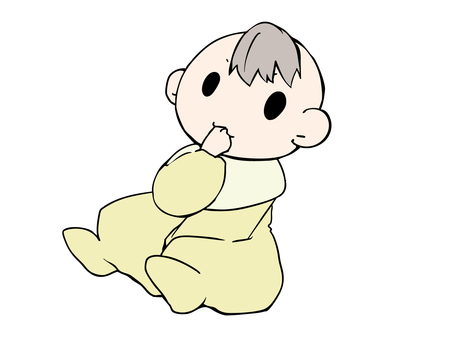 赤ちゃん おしゃぶり 赤ちゃん,子供,スタイ,おしゃぶり,乳児,ユーモア,ベビー,白背景,背景透過,ゆるかわのイラスト素材