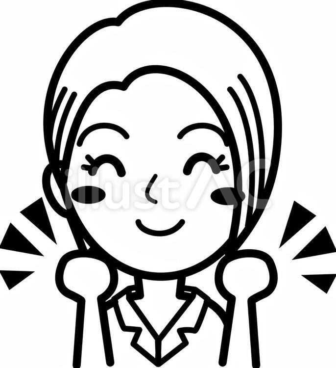 ガッツポーズ02 女性02 黒イラスト No 無料イラストなら イラストac