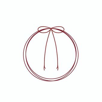 縁結び　赤 縁結び,赤,エンジ,輪,リボン,結びのイラスト素材