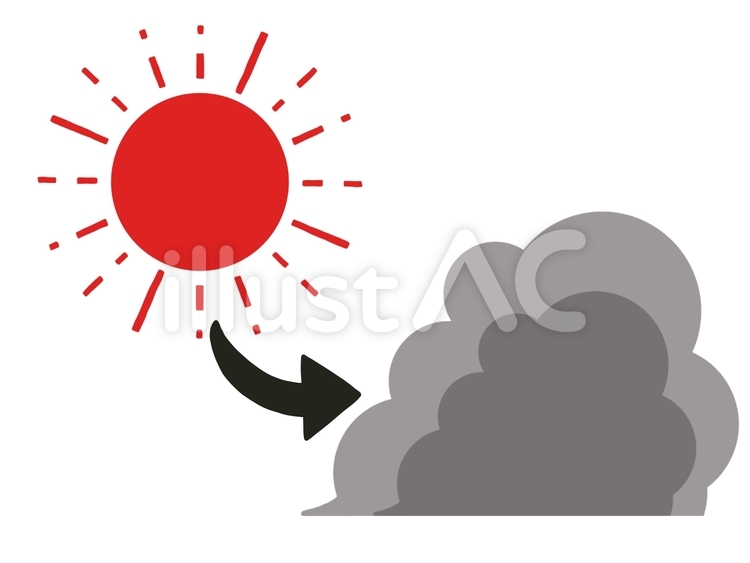 晴れのちくもり 晴,太陽,雲のイラスト素材