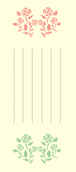 一筆箋　二本のバラの刺繍1 薔薇,花,刺繍のイラスト素材