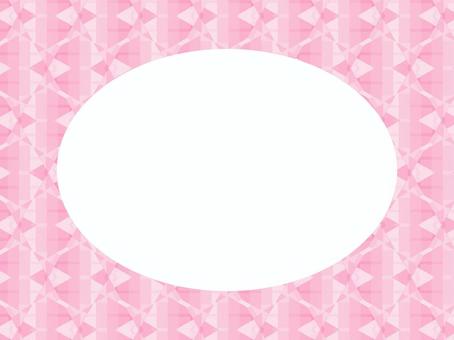 ピンクの幾何学模様の楕円フレーム 95 フレーム,幾何学,背景,枠,飾り枠,囲み枠,楕円,ピンク,楕円形,幾何学模様のイラスト素材