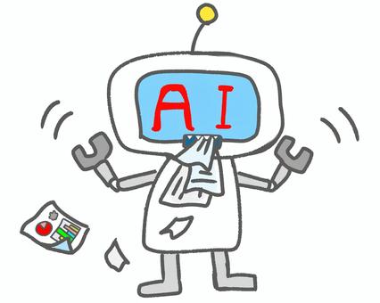 データを喰い荒らすAIロボット 図々しい ai,むさぼる,食べる,ロボット,シンプル,手描き,書類,図々しい,暴食のイラスト素材