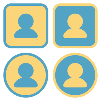 ユーザーアイコンセット 青と黄色 ユーザー,人,アイコン,アカウント,プロフィール,アバター,人物,シルエット,上半身,ピクトグラムのイラスト素材