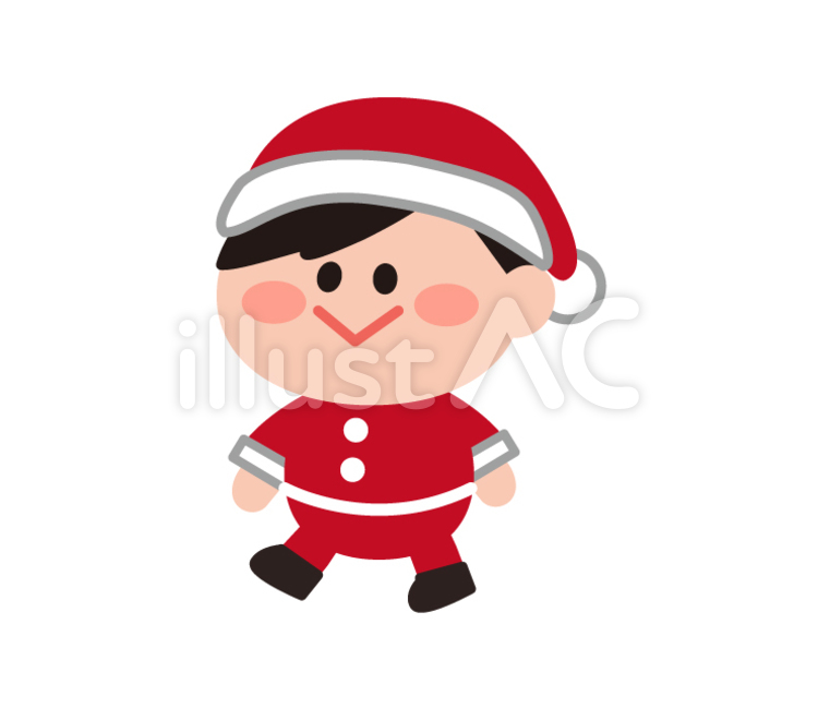  サンタクロースの仮装をした男の子 クリスマス,子ども,人物のイラスト素材