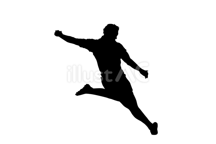 後ろ姿のサッカーシルエット シルエット,サッカー,フットボールのイラスト素材