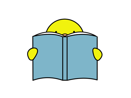 Chick reading a book, , JPG and PNG