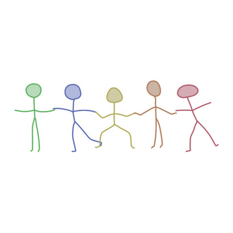 個性　連帯 個性,連帯,多種多様,団結,分かち合い,繋がり,仲間のイラスト素材