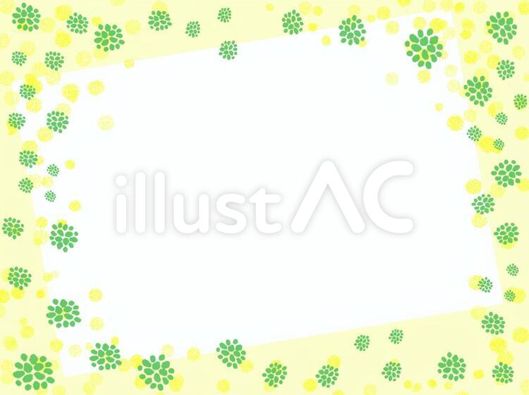 菜の花畑のフレーム 菜の花,きいろ,黄色のイラスト素材
