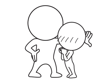 壁ドン 壁ドン 棒人間,壁ドン,線画,シンプル,ゆるいのイラスト素材