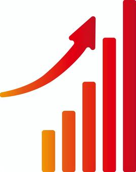 矢印急上昇棒グラフグラデーション3 矢印,急上昇,棒グラフ,グラデーション,グラフ,上昇,株価,うなぎ上り,回復,業績のイラスト素材