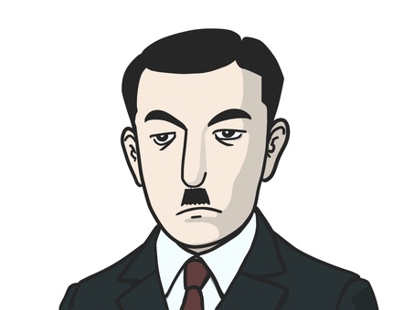 近衛文麿 近衛文麿,総理大臣,日中戦争,太平洋戦争,歴史,人物画,似顔絵,フリー素材,大東亜戦争,戦争のイラスト素材