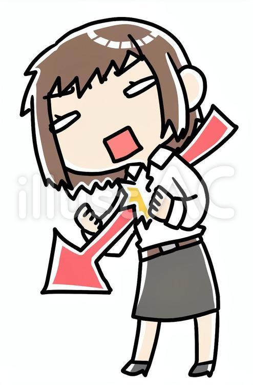 矢印の刺さった女性イラスト - No: 2571552｜無料イラスト・フリー素材なら「イラストAC」