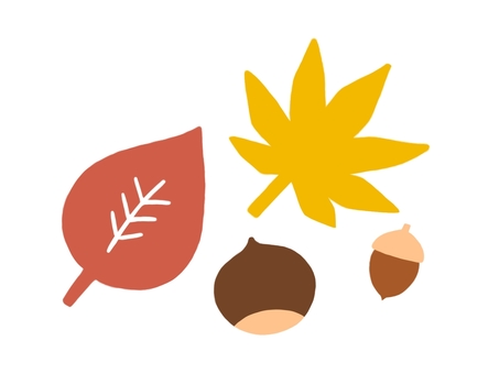 秋イラスト(落ち葉と木の実) 秋イラスト(落ち葉と木の実) 秋,季節,木の実のイラスト素材