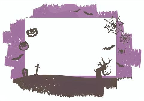 ハロウィンの背景素材_手書き風２ ハロウィン,秋,おばけ,かぼちゃ,背景,フレーム,飾り枠,枠,壁紙,メッセージカードのイラスト素材