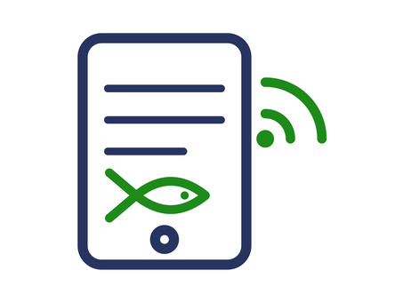 タブレットの電子操業日誌のアイコン 操業日誌,電子化,タブレット,漁獲,報告,記録,漁業dx,漁業,アイコン,線画のイラスト素材