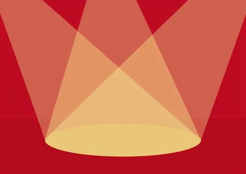 スポットライトと赤いステージ ステージ,赤,舞台,シアター,スポットライト,背景,イラスト,素材のイラスト素材