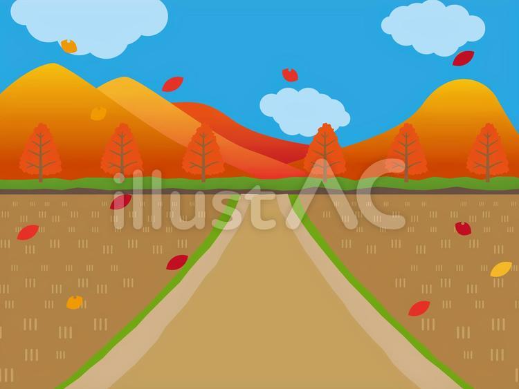 秋の田畑 景色,秋,自然のイラスト素材