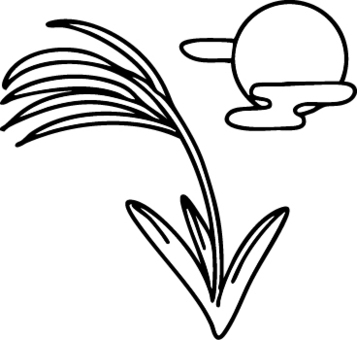 ススキ ススキ,植物,お月見,９月,秋,初秋,満月,月,かわいい,シンプルのイラスト素材