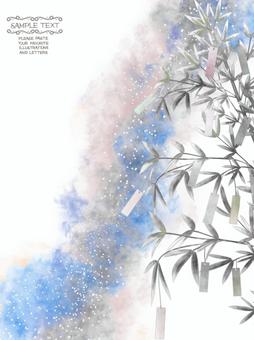 Milky Way Postcard (Vertical), milky way, bamboo grass, tanabata, JPG and PNG