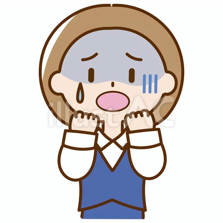 不安を感じている事務員の女性 不安,事務員,女性のイラスト素材