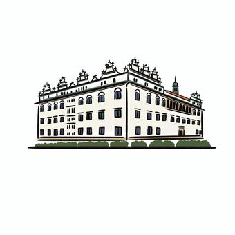 リトミシェル城 城,手書き,文化遺産,世界遺産,遺産のイラスト素材