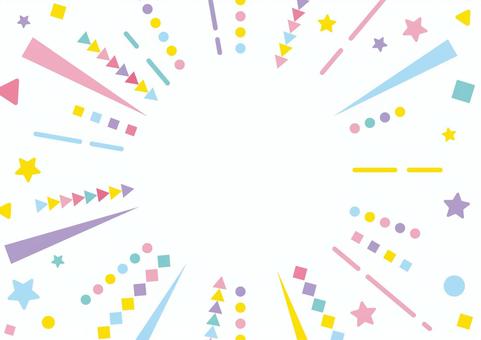 カラフルでポップな集中線の背景素材 集中線,効果線,三角形,四角形,円,星,図形,ポップ,背景,透過のイラスト素材