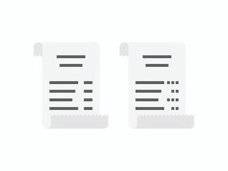 レシートアイコンセット レシート,紙,買い物,アイコン,マーク,セット,パーツ,シンボル,シンプル,めくれのイラスト素材