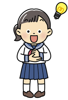 A girl in a sparkling sailor suit, per ispirare, idee, bambini, JPG, PNG and EPS