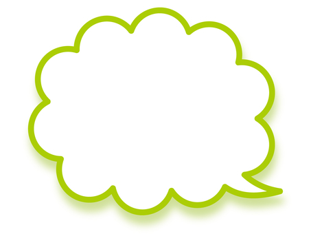 もくもく吹き出し　影付　黄緑