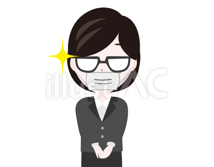 眼鏡の女性 女性,スーツ,予防のイラスト素材