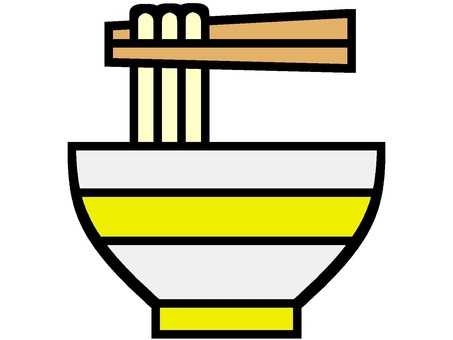 Icon of eating udon in a yellow bowl, bowl of rice, udon, dishes, JPG and PNG