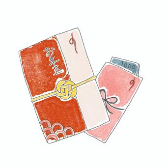 Illustration, ochotama, money, pochi bag, 