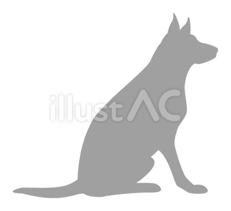 犬のシルエット 犬,シルエット,中型犬のイラスト素材