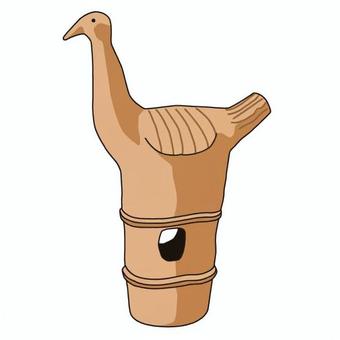 動物埴輪 鳥 動物埴輪 鳥 古墳時代,動物埴輪,埴輪,翼,嘴,歴史,考古学,遺物,文化財,工芸品のイラスト素材