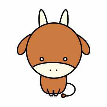 かわいい干支アイコン（うし） うし,干支,十二支,かわいい,ゆるかわ,デフォルメ,シンプル,線画,イラスト,アイコンのイラスト素材