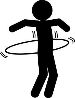 フラフープピクトグラム フラフープ,輪,回す,運動,遊び,シンプル,人物,ピクトグラムのイラスト素材