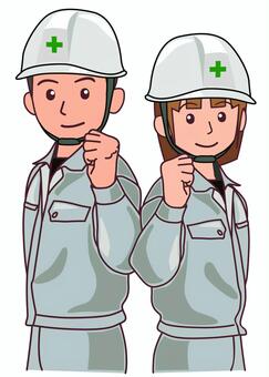 Illustration, a worker, male, female, 