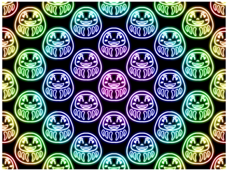 ダルマの壁紙　ネオン　