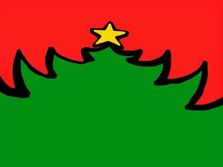 0028 ツリー 手描き,クリスマス,ツリー,クリスマスカード,もみの木,星のイラスト素材