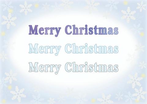 寒色系フレームとクリスマスの文字セット クリスマス,フレーム,雪の結晶,飾り枠,水彩風,文字,寒色,上品,青,紫のイラスト素材