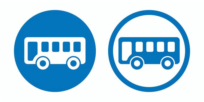 バスのアイコン 青 バス,アイコン,交通,公共交通機関,乗り物,車両,運転,移動,旅行,運行のイラスト素材