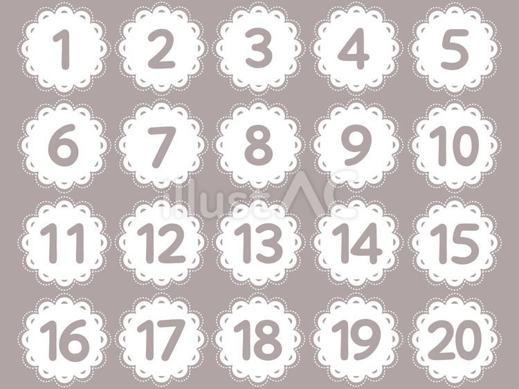 【数字】レース（ホワイト） 数字,ナンバー,レースのイラスト素材